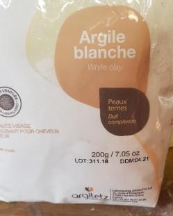 De l'argile blanche naturelle