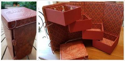 Boite a bijoux xl en cuir veritable