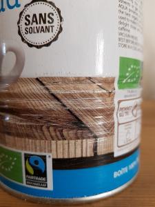 La boîte de conserve a été poncée légèrement